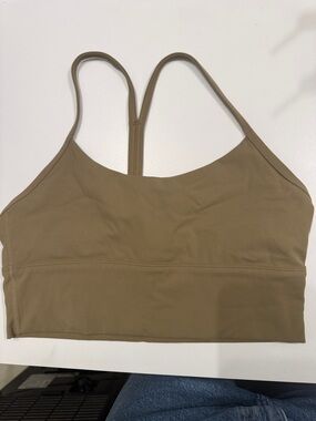 P’TULA ILUS Tan Sports Bra Crop Top Neutral Gym Activewear Stretchy